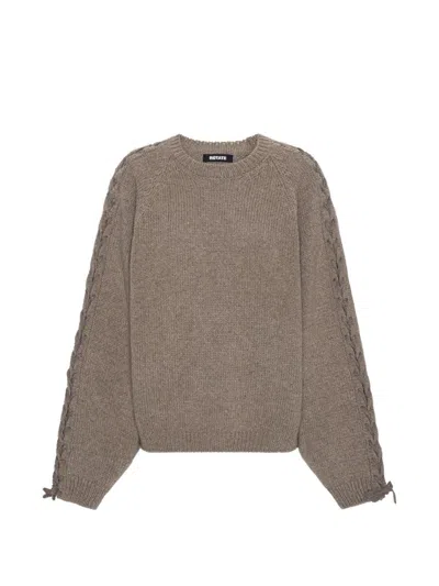 Rotate Birger Christensen Maglia Marrone Con Dettagli Intrecciati Rotate In Brown