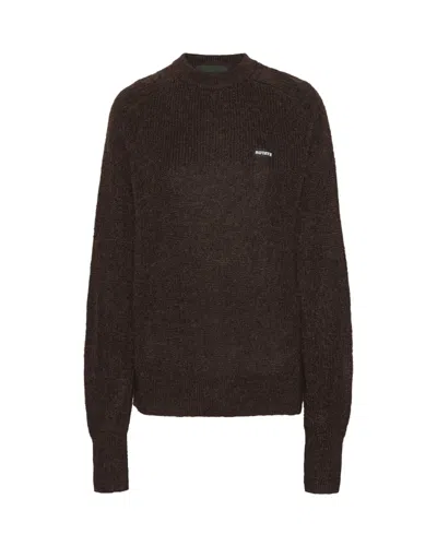 ROTATE BIRGER CHRISTENSEN LIGHTWEIGHT SWEATER WITH BROWN LOGO