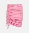 Rotate Birger Christensen Margaritta Ruched Miniskirt In Fuschia Pink