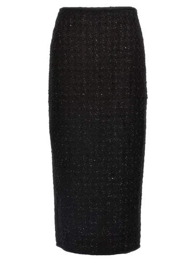 Rotate Birger Christensen Maxi Bouclé Skirt In Black