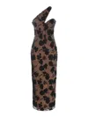 Rotate Birger Christensen Maxi Mesh Dress With Beads Embellishments In Black