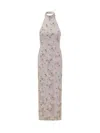Rotate Birger Christensen Maxi Dress With Embroidered Beading In Pink