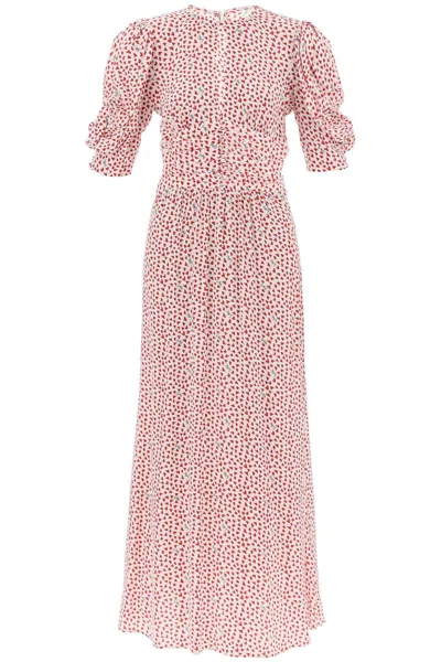 Rotate Birger Christensen Maxi Dress With Puffed Sleeves In White