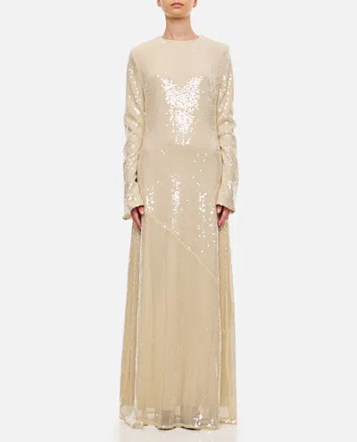 Rotate Birger Christensen Maxi Dress With Sequins In Neutrals