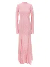 Rotate Birger Christensen Long Pink Lace Dress With Open Back For Special Occasions