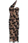 Rotate Birger Christensen Maxi Mesh Dress With Beads Embellishments In Beaded Flower Embroidery Tap Shoe