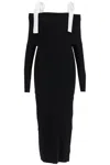 Rotate Birger Christensen Maxi Off-shoulder Dress With Long In Black