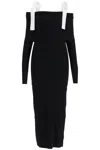 Rotate Birger Christensen Maxi Off-shoulder Dress With Long In Black (black)