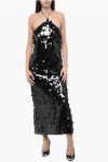 Rotate Birger Christensen Black Maxi Paillettes Long Dress