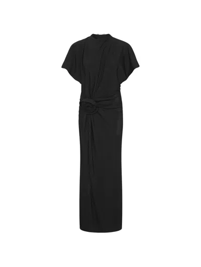 Rotate Birger Christensen Maxi Slit Dress In Black