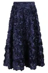 Rotate Birger Christensen Skirt With Roses In Blue