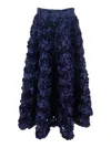 Rotate Birger Christensen Rotate Blue Skirt With All-over Embossed Rose Detailing In Blue