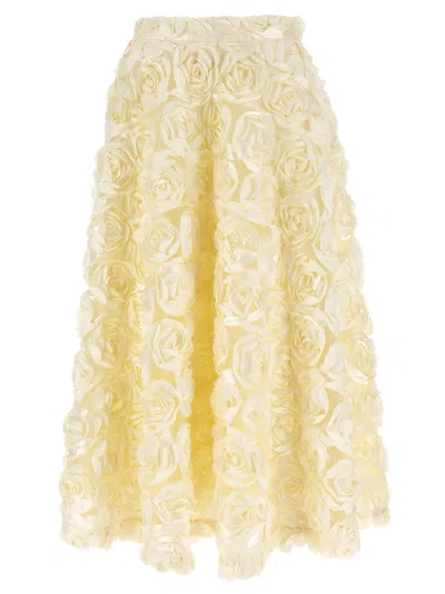 Rotate Birger Christensen 'maxi Sun' Skirt In Neutral