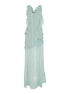 Rotate Birger Christensen Darly Embellished Flower Long Dress In Light Blue