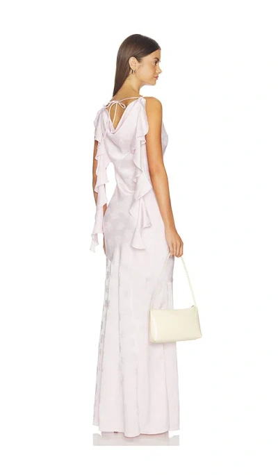 Rotate Birger Christensen Maxi Waterfall Dress In White