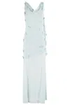 Rotate Birger Christensen Maxi Waterfall Dress With 3d Floral Appliqués