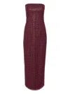 Rotate Birger Christensen Rotate Floor-length Burgundy Strapless Evening Dress With Sequined Detailing
