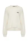 Rotate Birger Christensen Merino Wool-cashmere Oversized Pullover Sweater In White