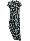 Rotate Birger Christensen Mesh Asymmetric Maxi Dress In Black