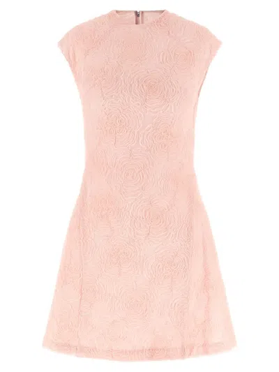 Rotate Birger Christensen Mesh Dress In Pink