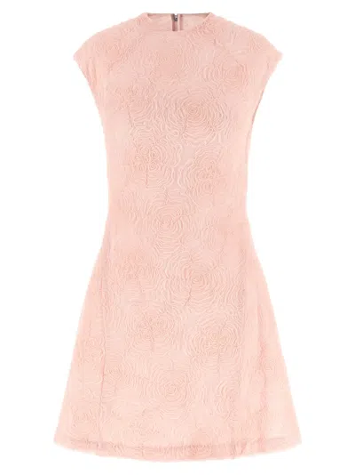 Rotate Birger Christensen Mesh Dress In Pink