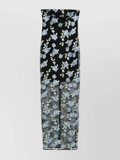 ROTATE BIRGER CHRISTENSEN MESH FLOWER MAXI DRESS