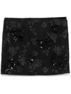 Rotate Birger Christensen Mesh Flower Mini Skirt In Black