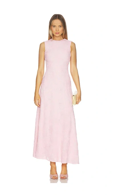 Rotate Birger Christensen Mesh Maxi Dress In Pink