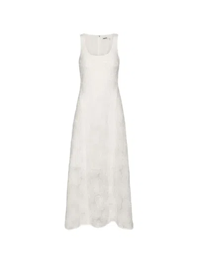 Rotate Birger Christensen Mesh Maxi Dress In White