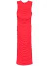 Rotate Birger Christensen Red Midi Dress With Ruffles In Red