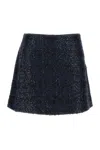 Rotate Birger Christensen Mesh Midi Skirt With Floral Bead Embroidery In Black