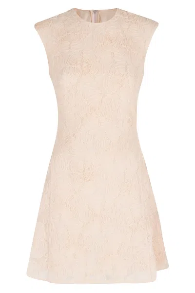 Rotate Birger Christensen Mesh Mini Dress In Brown