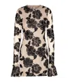 Rotate Birger Christensen Flower Mesh Mini Dress In Black