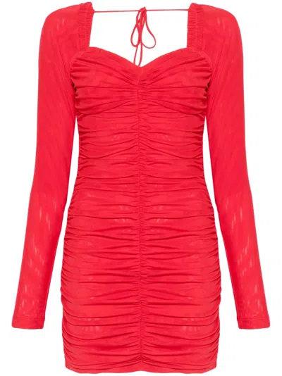 Rotate Birger Christensen Minikleid In Netz-optik In Rot