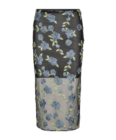Rotate Birger Christensen Mesh Pencil Skirt In Multi