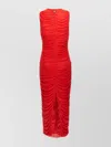 Rotate Birger Christensen Red Midi Dress With Ruffles