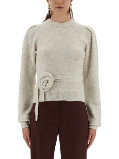 Rotate Birger Christensen Mesh With Flower Detail In Neutral