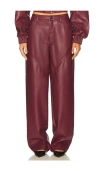 Rotate Birger Christensen Mid Waisted Piping Pant In Burgundy