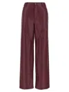 Rotate Birger Christensen Mid Waisted Piping Pants In Burgundy