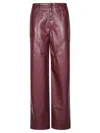Rotate Birger Christensen Rotate Synthetic Leather Pants In Burgundy