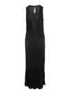 Rotate Birger Christensen Midi Dress With Mesh Insert In Black