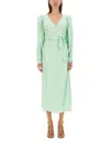 Rotate Birger Christensen Sequin-embellished Midi Dress In Green