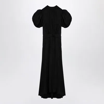 Rotate Birger Christensen Midi Dress With Puff Sleeve In Black