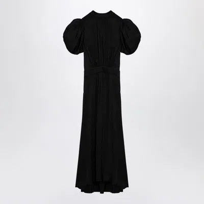 Rotate Birger Christensen Midi Dress With Puff Sleeve In Black