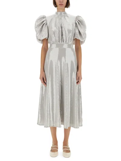 Rotate Birger Christensen Rotate Birgerchristensen Midi Dress With Sequins In Silver