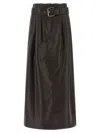 Rotate Birger Christensen Midi Paper Waist Skirt Chicory Coffee In Brown