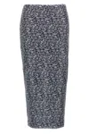 Rotate Birger Christensen Ladies Vibrant Floral Outline Midi Pencil Skirt In Silver