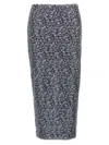 Rotate Birger Christensen Ladies Vibrant Floral Outline Midi Pencil Skirt In Silver
