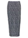 Rotate Birger Christensen Ladies Vibrant Floral Outline Midi Pencil Skirt In Silver