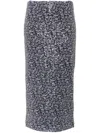 Rotate Birger Christensen Ladies Vibrant Floral Outline Midi Pencil Skirt In Purple